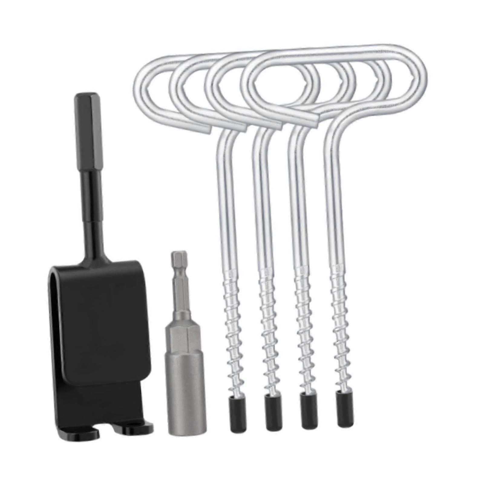 EisankerBohradapter, portable ice fishing anchor tool, for setting up an ice fishing shelter tent for ice fishing tent pegs.