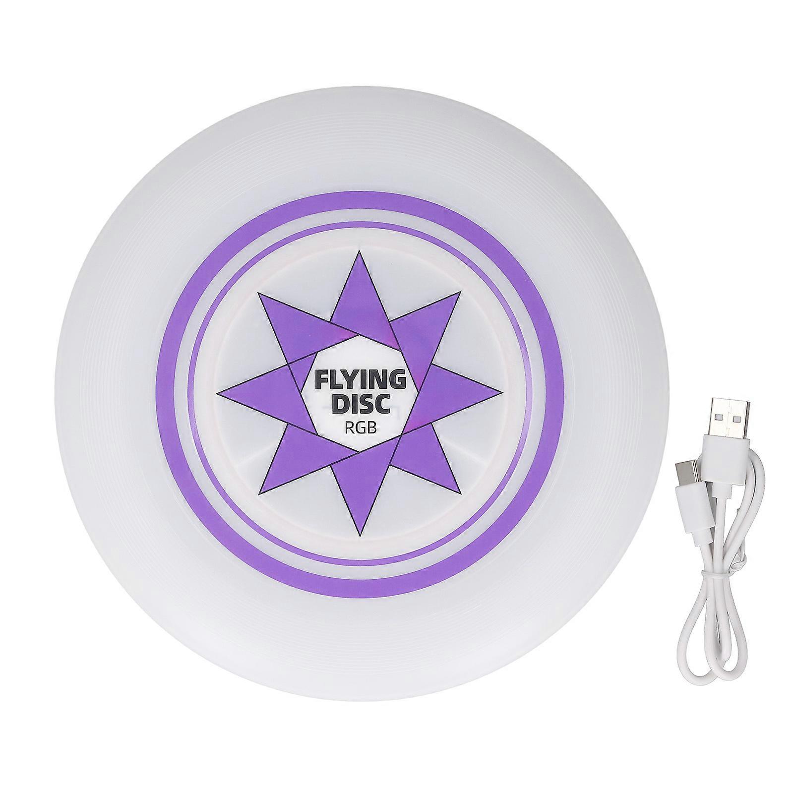 RGB LED Flying Disc Stepless Dimmable Timing 8 Dazzling Color Single Color Modes Flying Disc Toy for Outdoor Playing
