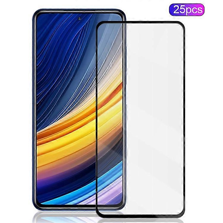 MOCOLO 25Pcs Compatible For Xiaomi Poco X3 / Poco X3 NFC / Poco X3 Pro Screen Protector Silk Printing Tempered Glass Film