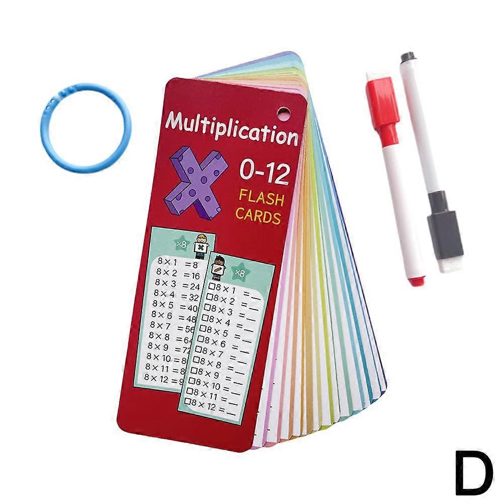 15 multiplication (D) $ cross-border flash cards 14 math number cards multiplication erasable math learning cards educational toys