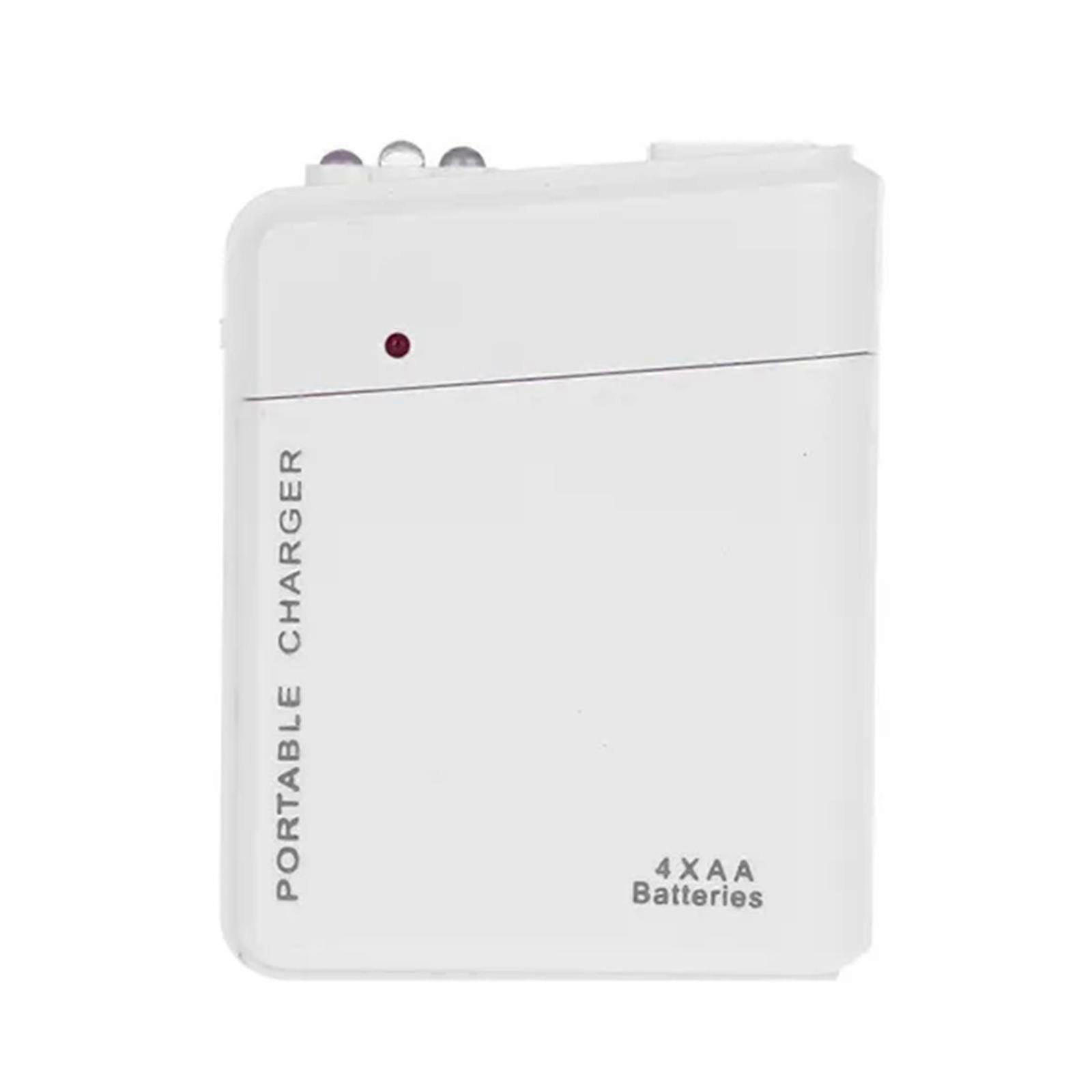 Emergency Charger with Flashlight, LED Lights for AA Batteries, Compact Design for Easy Carrying - Perfect Emergency Tool