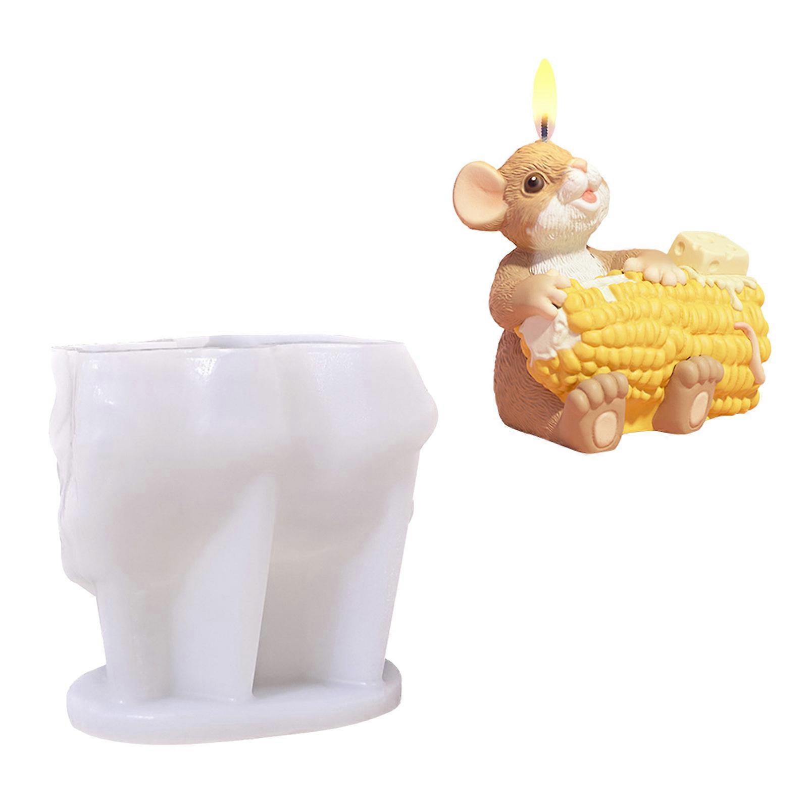 Silikonové formy na svíčky, soška myši a sýra, epoxidové formy na výrobu mýdla, fondán, čokoládová forma, vícebarevná