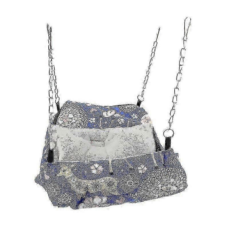 34.77X24.89cm 蓝色小动物栖息地配件 1 套龙猫吊床舒适宠物悬挂