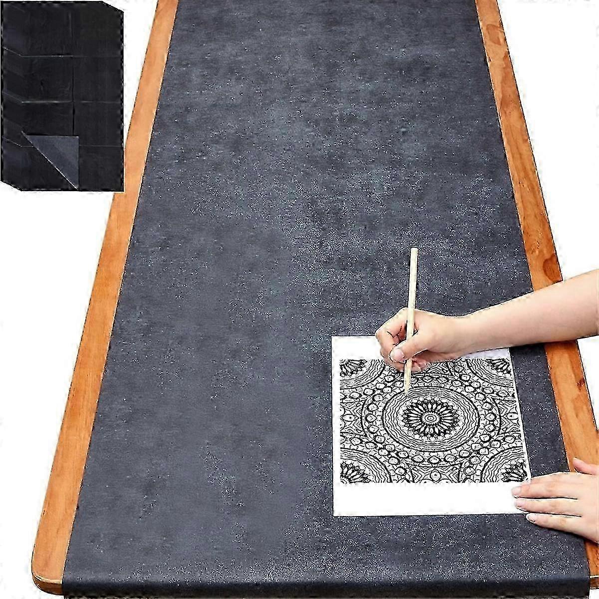 2 Sheets 20.3 X 275.6 Inch Large Graphite Carbon Transfer Paper for Tracing Suitable for Various Art Projects