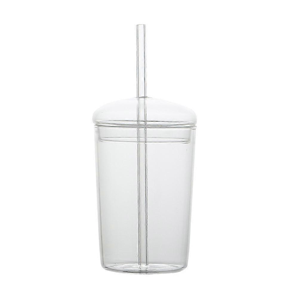 Glass Cups with Lid and Straw, Transparent Ice Coffee Mug, Mason Jar Style Beverage Jar for Tea, Beer, Cocktail, Soda, Smoothie