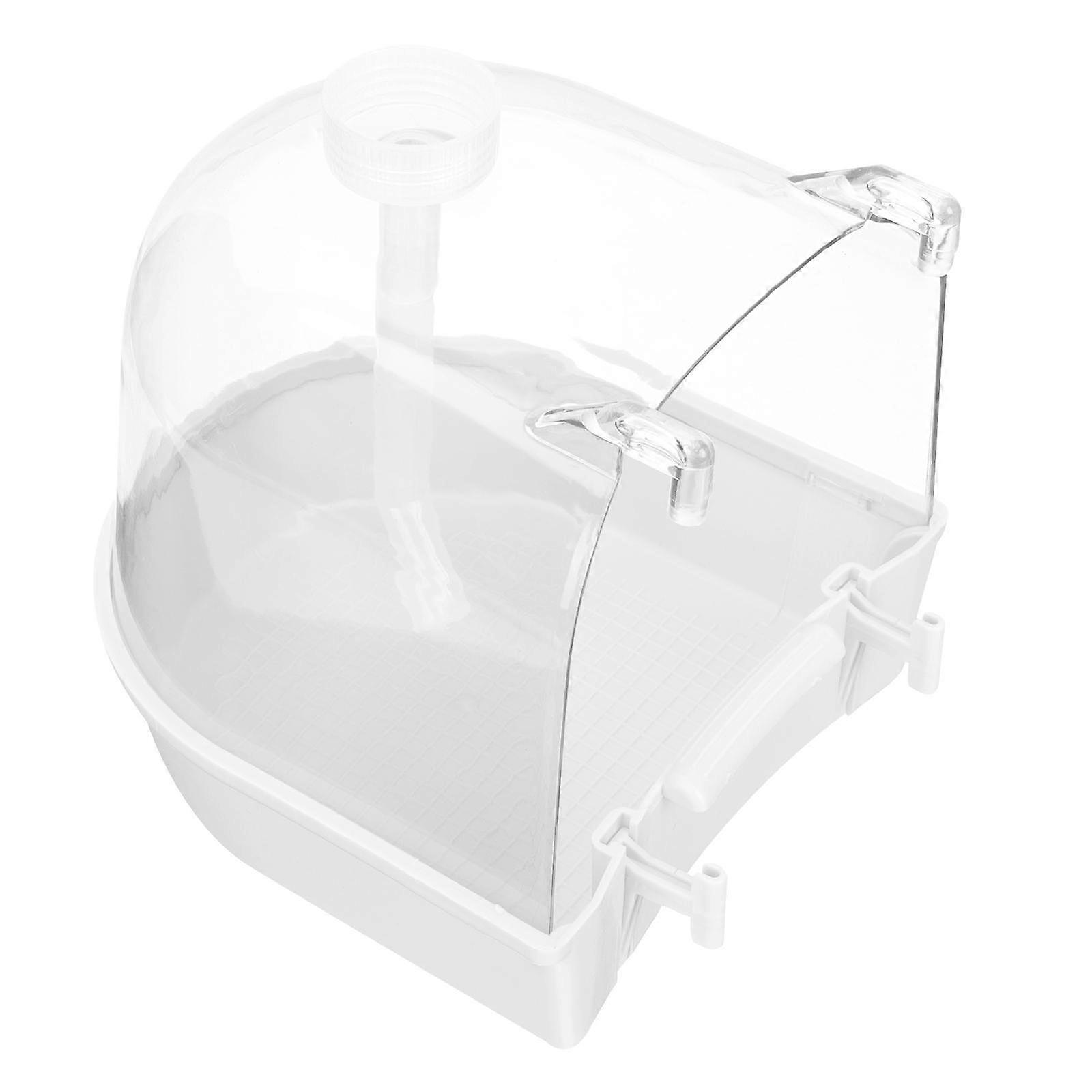 Parrot Bathing Basin Bird Bath For Cage Simple Design Plastic Curved Surface 1Set