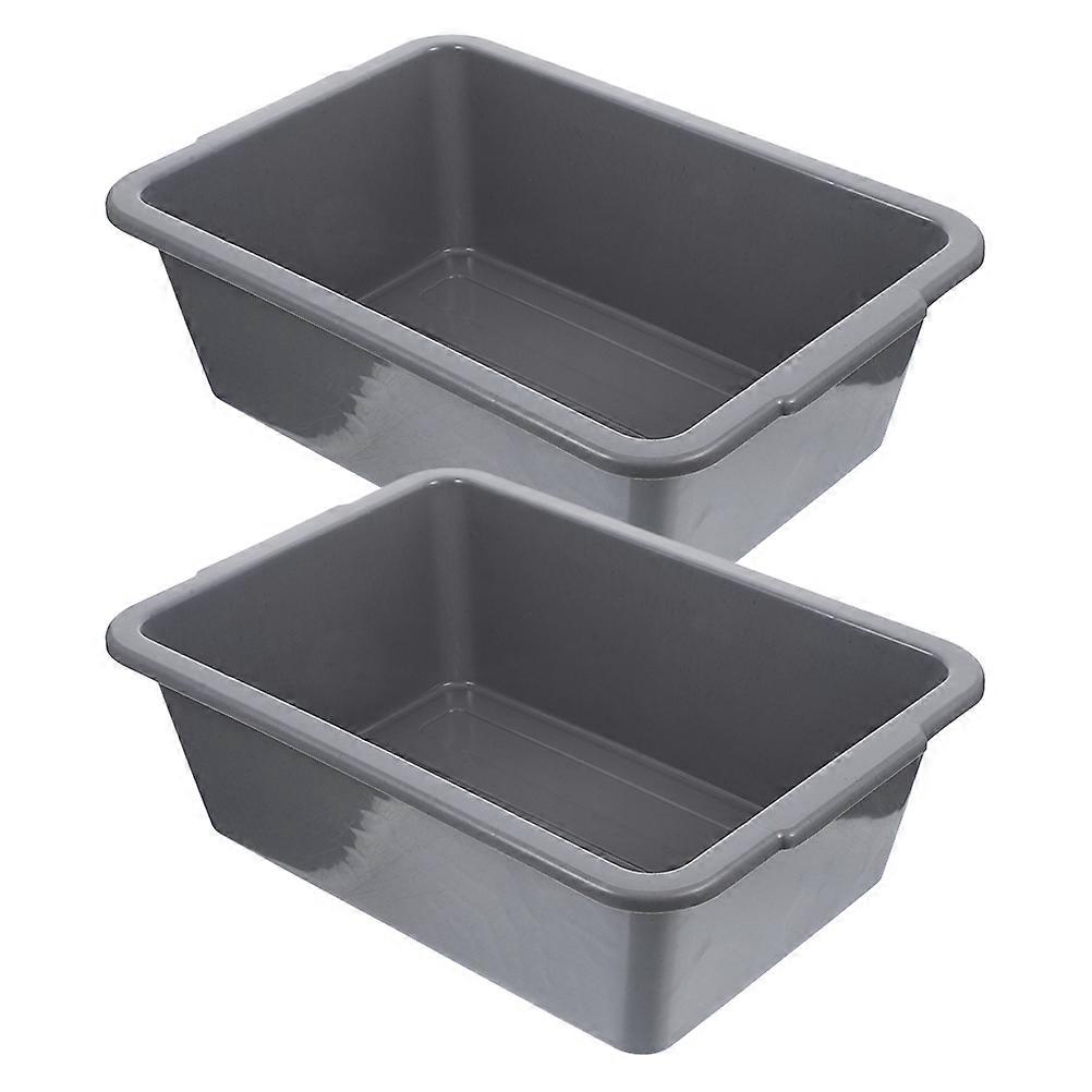 Plastic Rectangular Bus Tubs 2Pcs Grey PP Material for Home Use