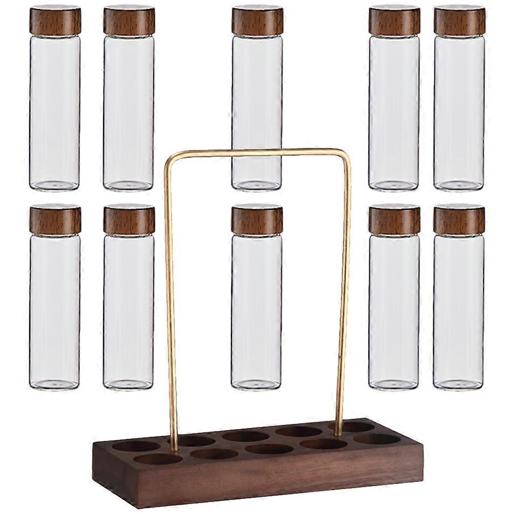 Coffee Beans Storage Tubes Glass Display Jar with Stand Airtight Sealing Freshness Space Saving Design for Coffee Spices Herbs Storage