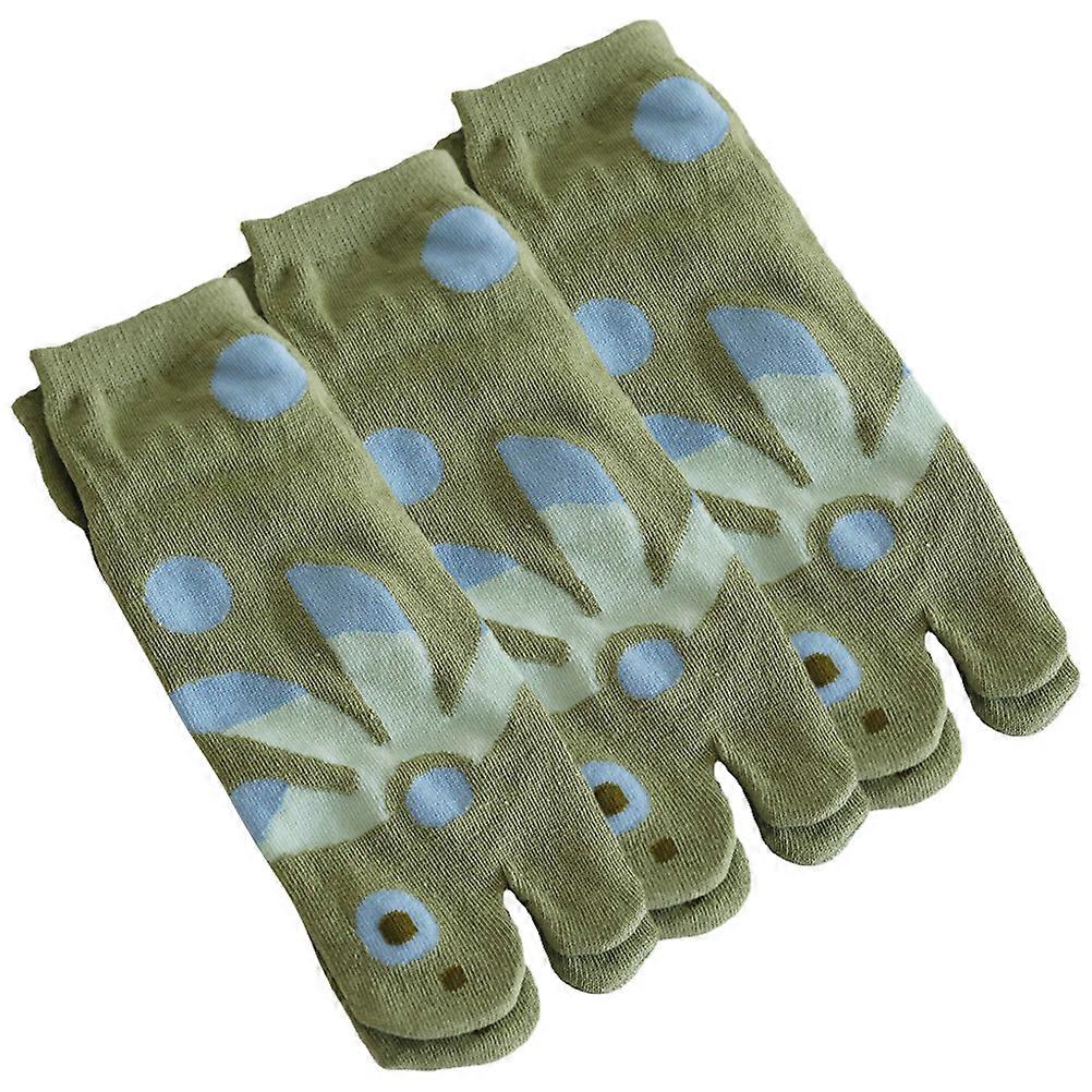 Toe Separator Socks Cotton Socks Women Dancing Sports Elastic Breathable 9.43X3.14X0.12in 3Pairs