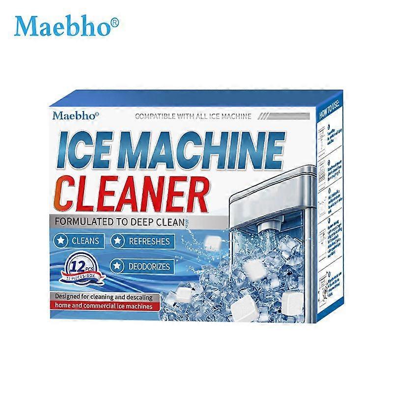 Ice Machine Cleaner Maker Descaler - 12 Clean Tablets for Ice Makers, Removes Hard Water & Mineral Buildup, Nickel Safe Scale Remover for All Ice Mach