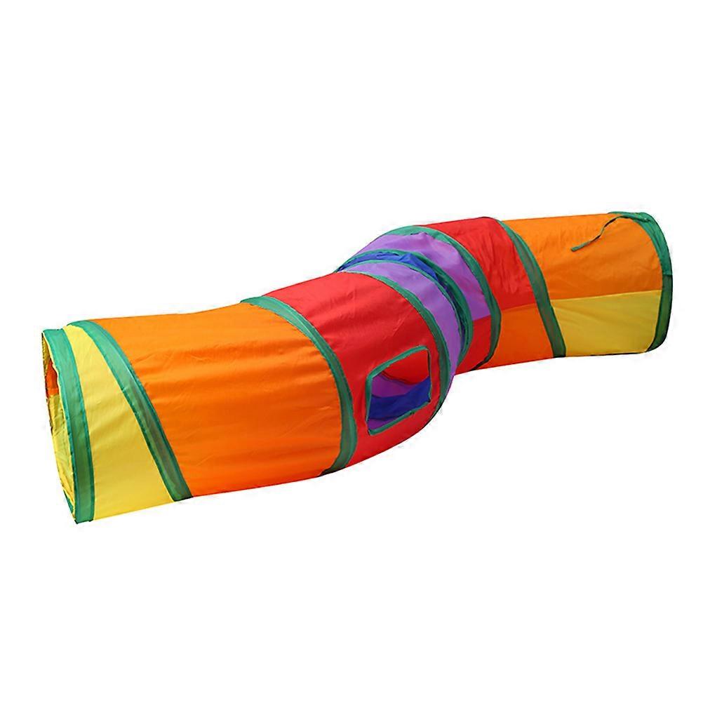 The **Foldable Rainbow Cat Tunnel** is a fun and durable interactive pet toy designed specifically for kittens and cats, offering them a stimulating