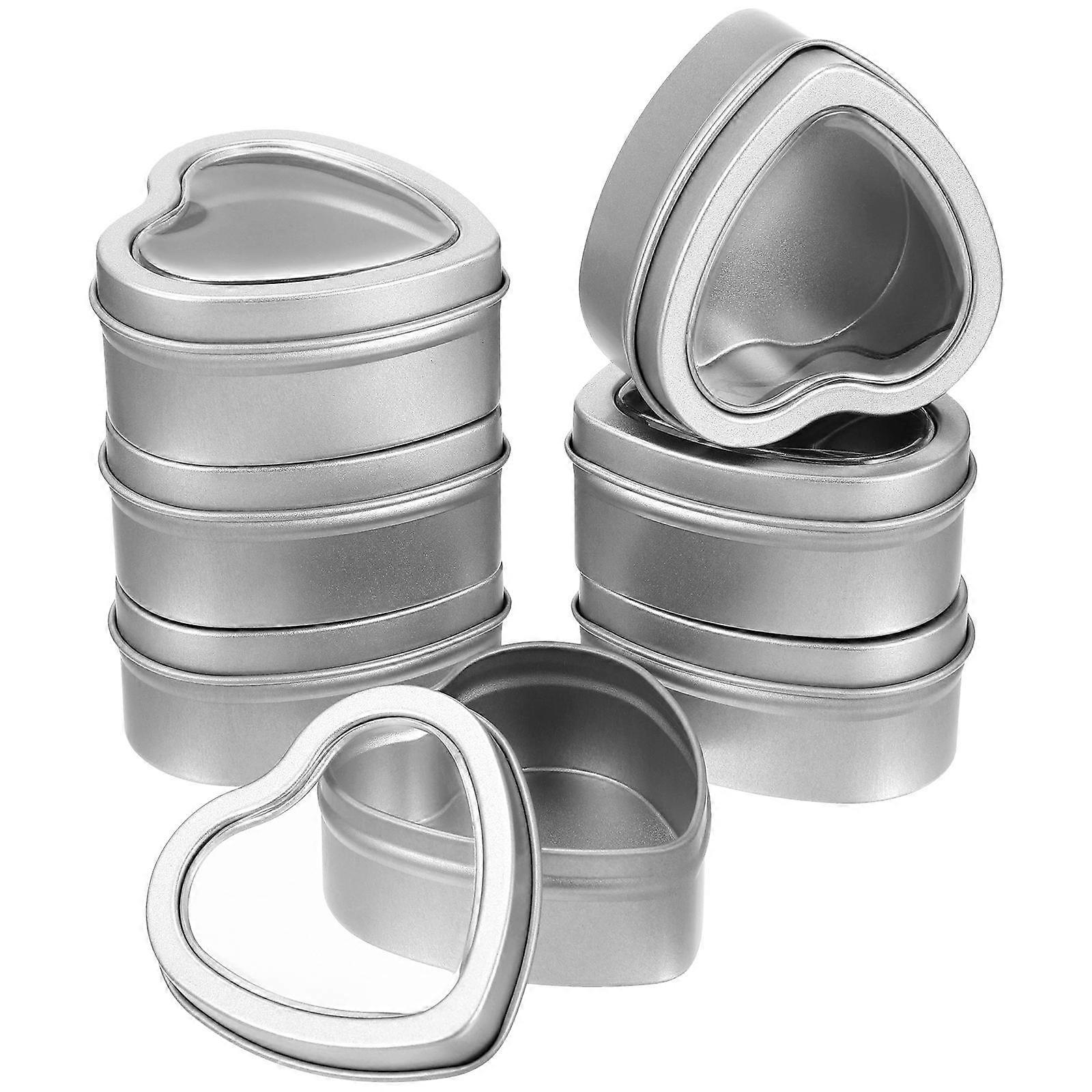 Heart Tin Boxes Hollow Box Candy Box Storage Tabletop Decoration Silver 12Pcs