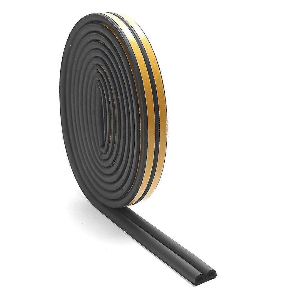 Exterior Door Window Seal Strip 2 Pack 5M Self Adhesive D Type Foam Black Ref: 8233