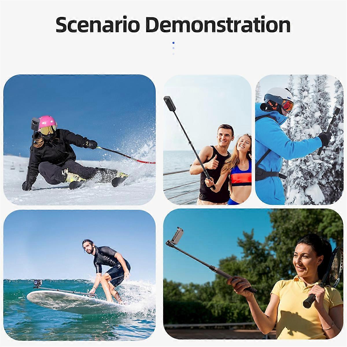 1.2M Carbon Fiber Selfie Stick Monopod Extendable with 1/4 Screw for for for Action Camera