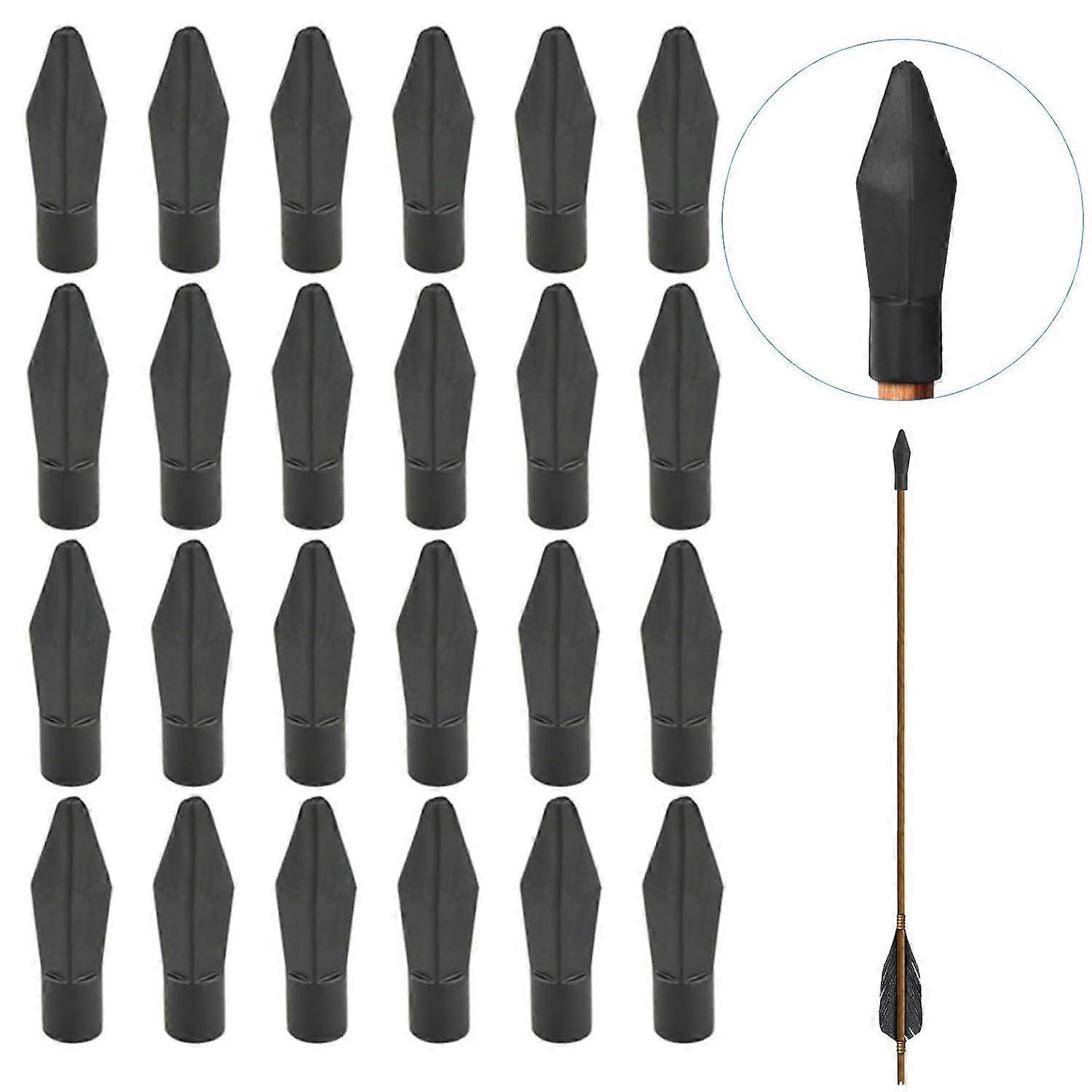 Pack of 24 Soft Rubber Arrows for Outdoor Training (Black)