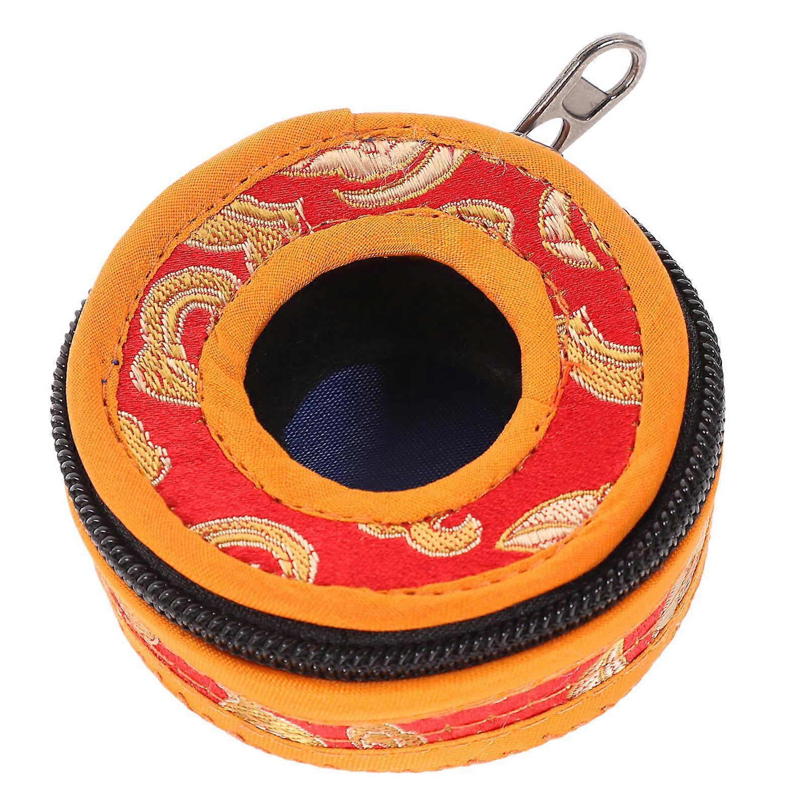 Compact Durable Bell Storage Box with Unique Pattern, Travel Friendly Pouch for Buddhist Meditation Bells, Tear Resistant Design for Protection