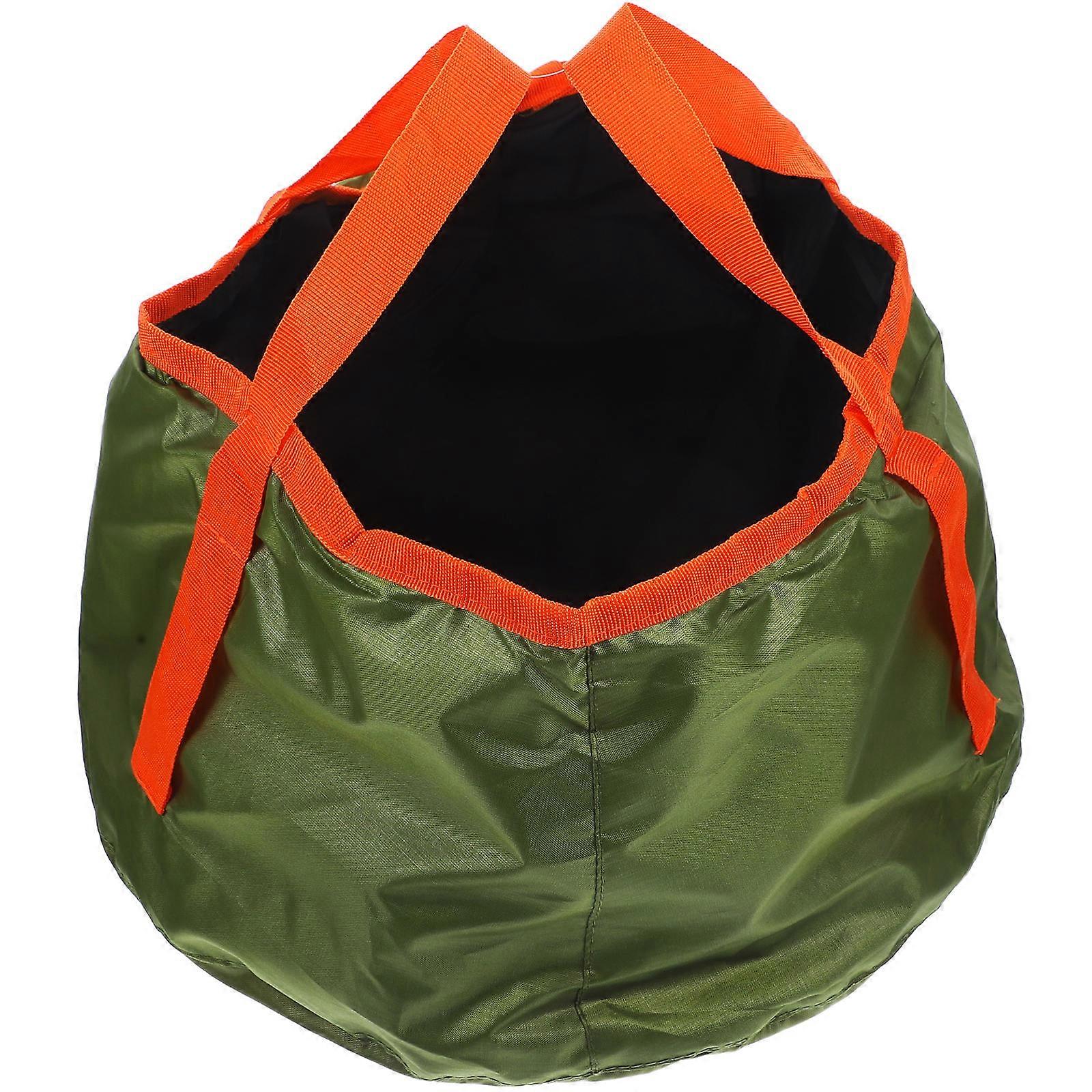 Collapsible Water Bucket for Outdoor Use Made of Polyester Green Lightweight Portable 1pc