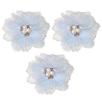 Blumenmuster Haarspnge Hair Accessories for Girls Teens Women 3Pcs 9X9X1CM Sky-Blue Casual Wear