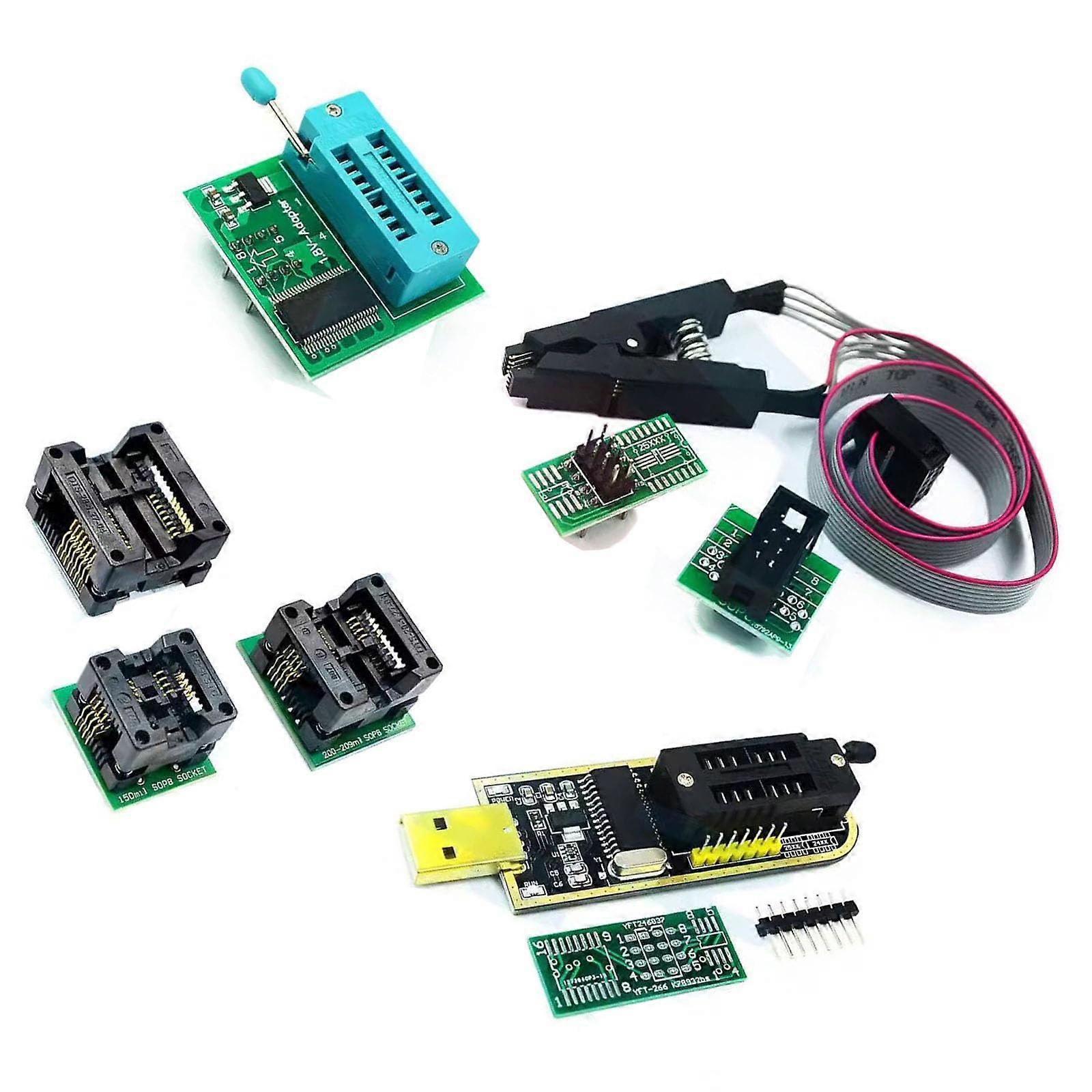 CH341A Programmer Adapter SOIC8 SOP8 Clip with Cable 1.8V Compatible with CH341A Programmer Tools