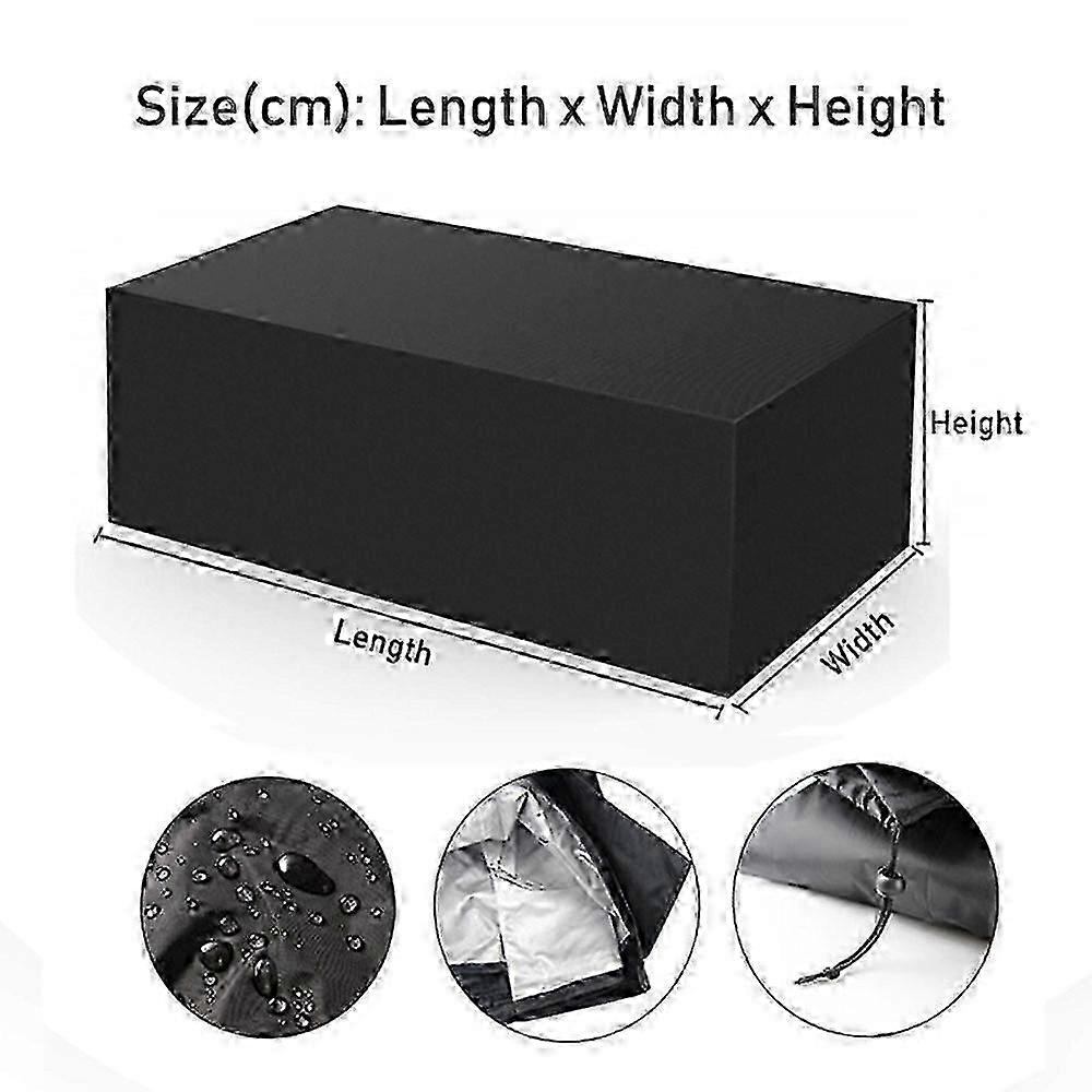 210D Heavy Duty Vattentät Utemöbler Överdrag För Rektangulär Soffa Bordsstol Vindtät