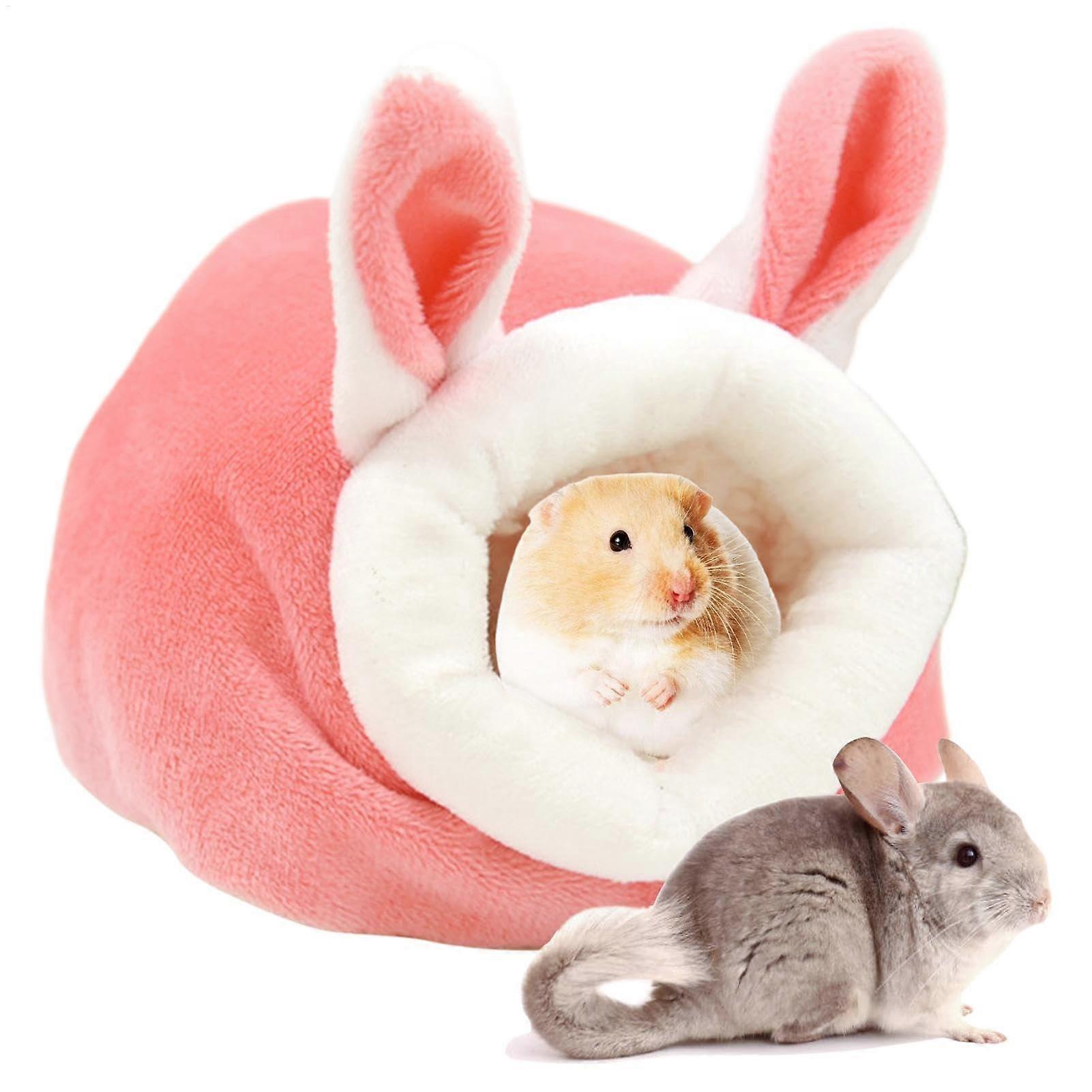 Hamster Bed with Rabbit Ears – Warm Cotton Chinchilla Hut for Hedgehog and Small Pets