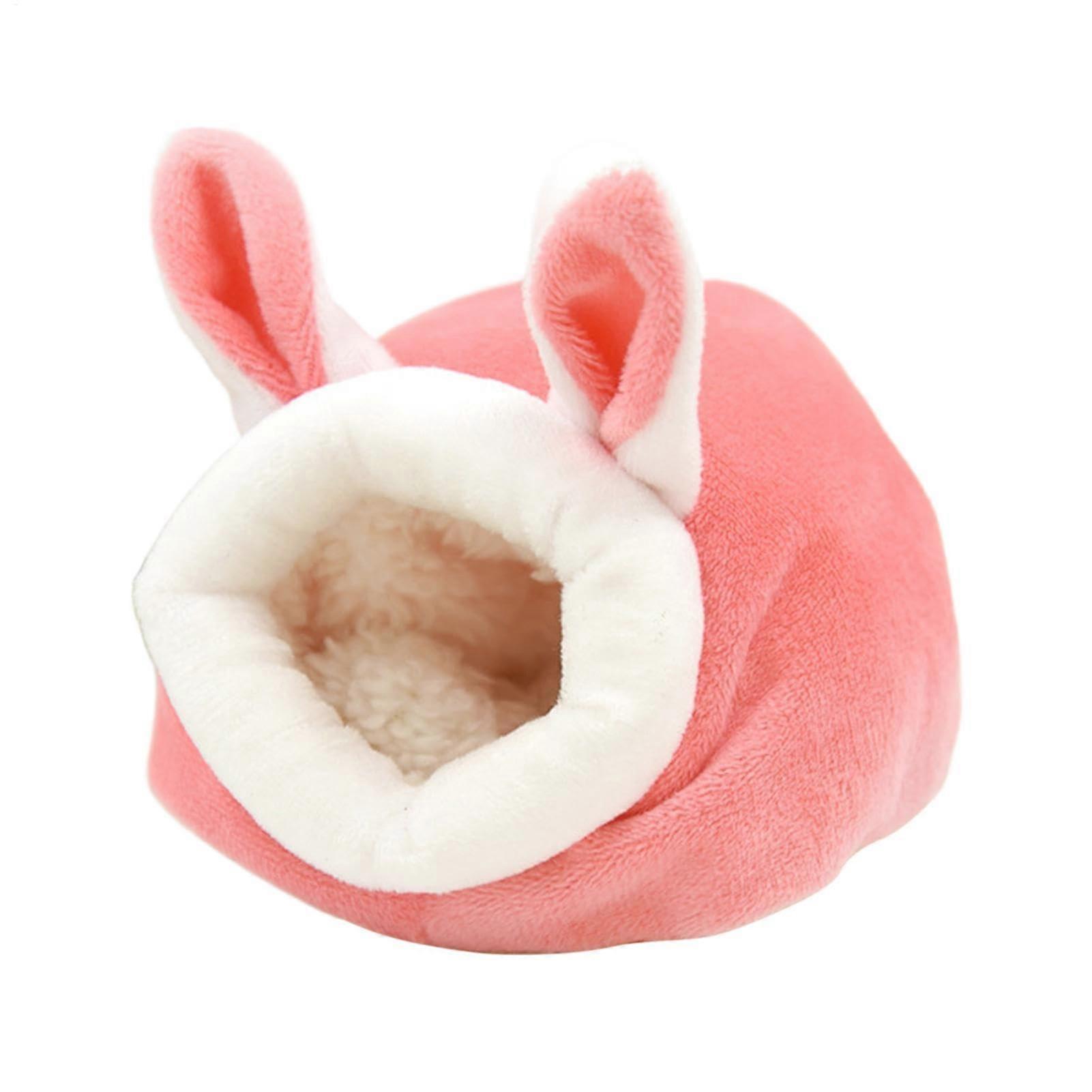 Chinchilla Hut Hasenohren Style Winter Warm Hideout Small Pet Den Cotton Bed Detachable Plush Habitat For Hedgehogs