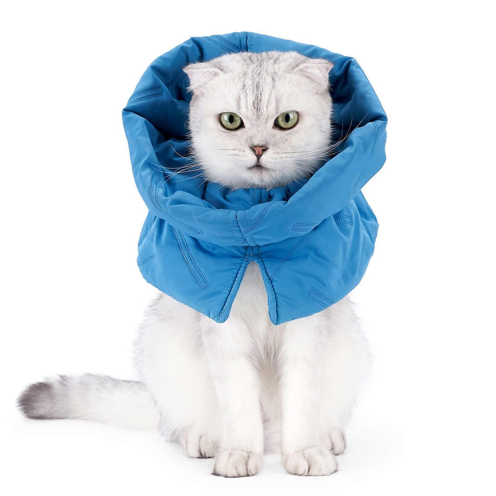 Cat Cone Collar for Licking Prevention, Adjustable Warm Recovery Scarf, Soft Fabric, Various Sizes Available