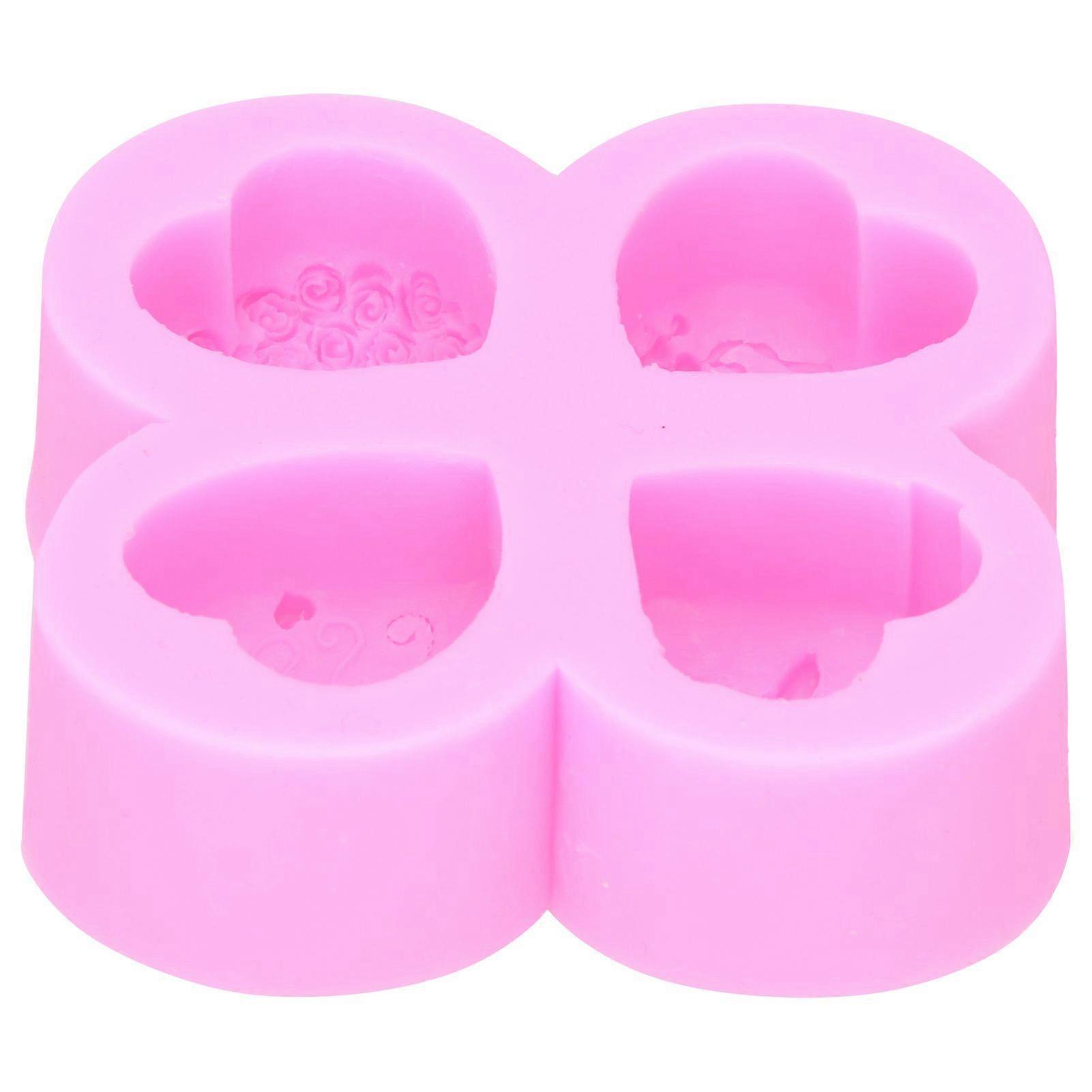2025 Latest Model  DIY Silicone Mold 4Cavity Different Heart Shaped Cake