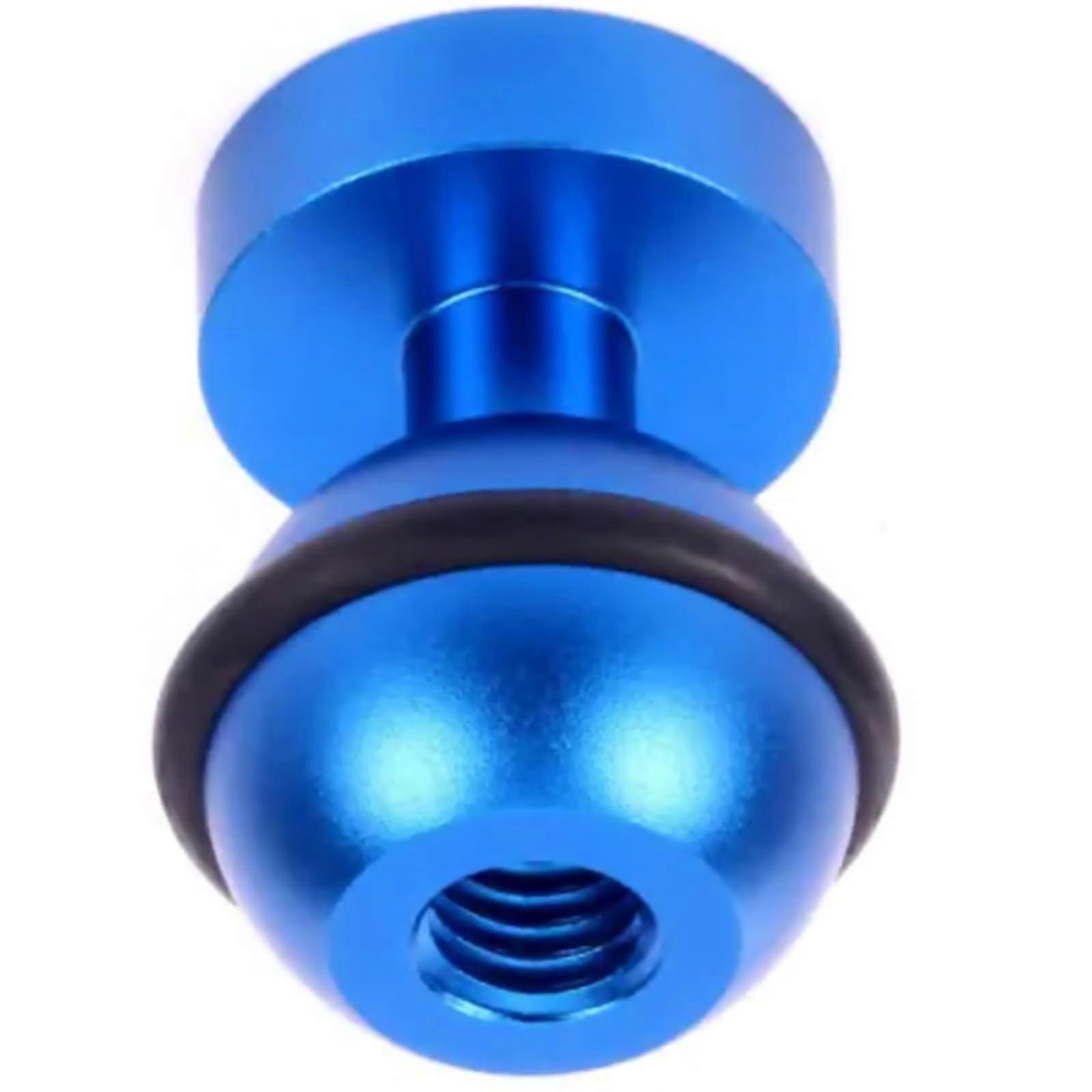 25 mm Aluminium Ball Adapter For Socket Arm, 1/4-Inch To 3/8-Inch Screw Hole, For Bicycle Handlebar, Action Camera, Blue
