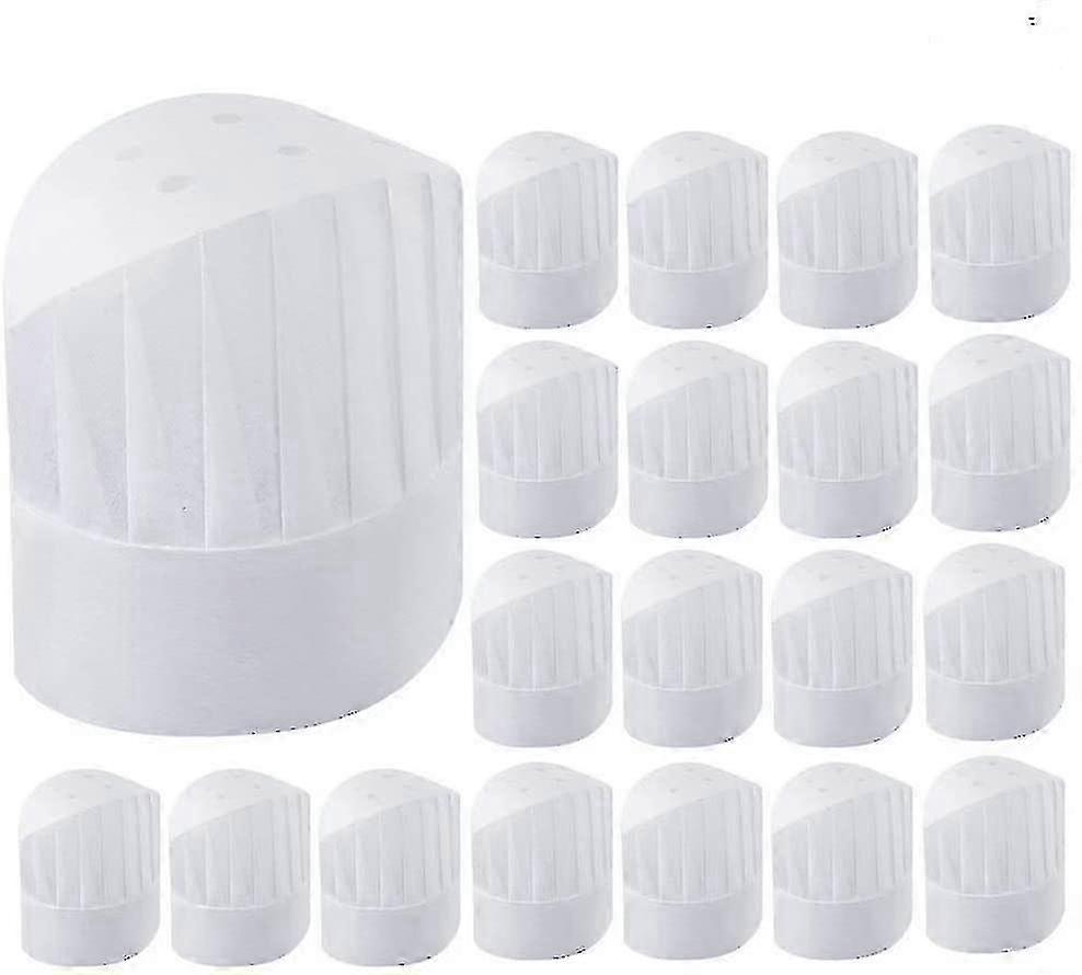 20 Pack Adjustable Disposable Chef Hats for Kitchen, Home, Restaurant, Catering