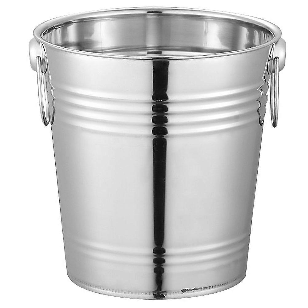 Ice Bucket With Handle Ice Storage Hotel Simple Design 16X16X15CM Stainless Steel 1Pack