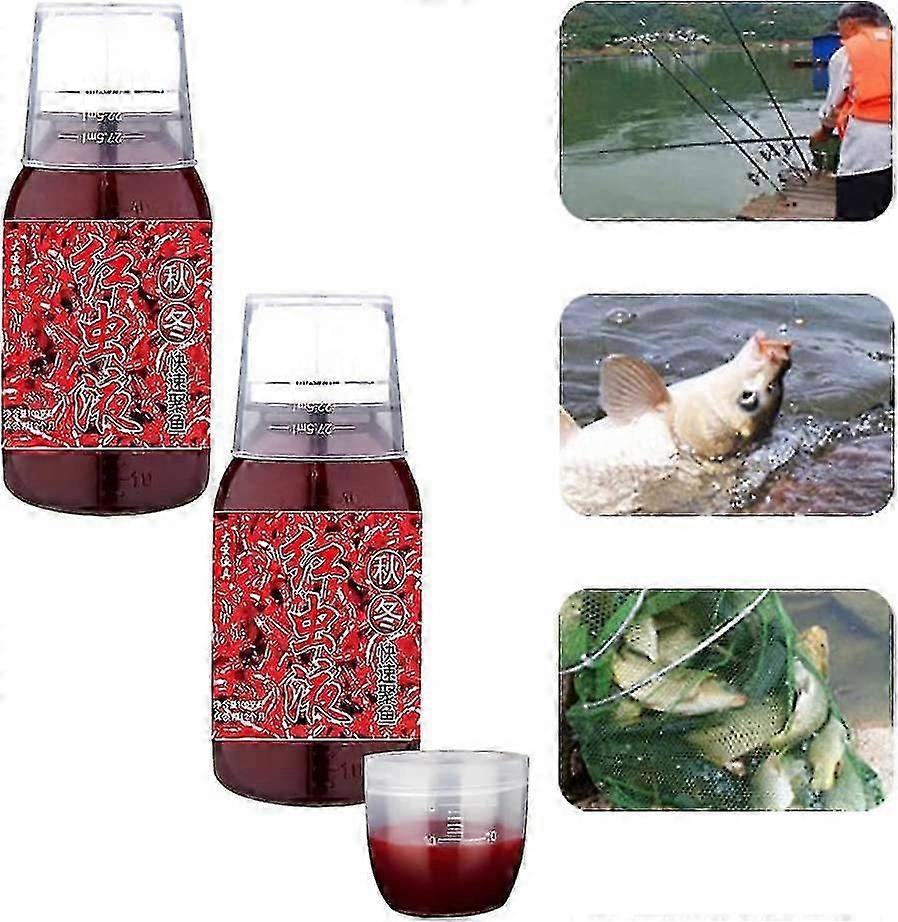 Roter Wurm flüssiger Köder, Fischduftköder Fischzusatz, konzentrierte Angelköderköder, sicherer effektiver Fischköder Lockstoffverstärker 100ml