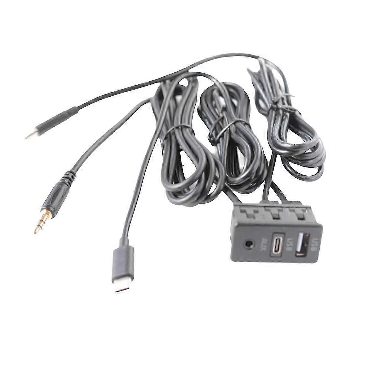 Car Android Navigation Machine AUX Panel Double TYPE-C+AUX Input USB+AUX Interface Panel Extension C Edition 0708