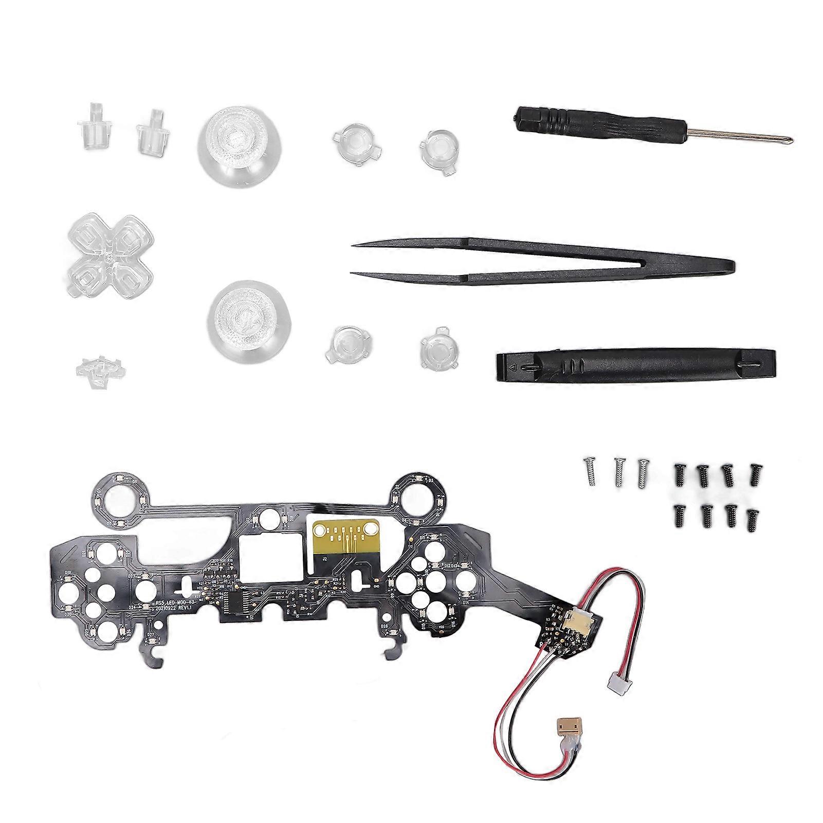 Luminated D Pad Face Buttons 8 Colors 19 Modes DIY Classical LED Light Button Kit for PS5