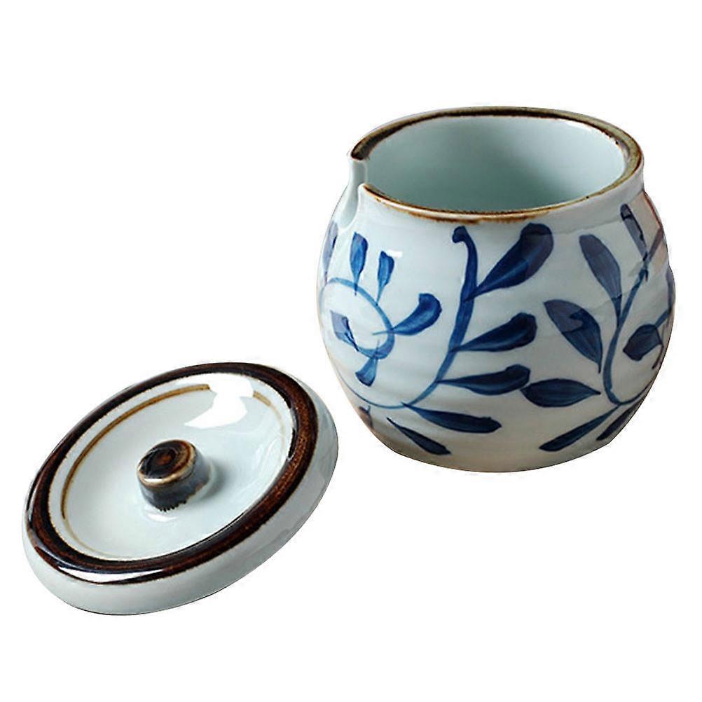 Ceramic Condiment Pot Creative Spice Container Homeowners Professional Chefs 8.9x8.3cm Seasoning Storage 1Pack