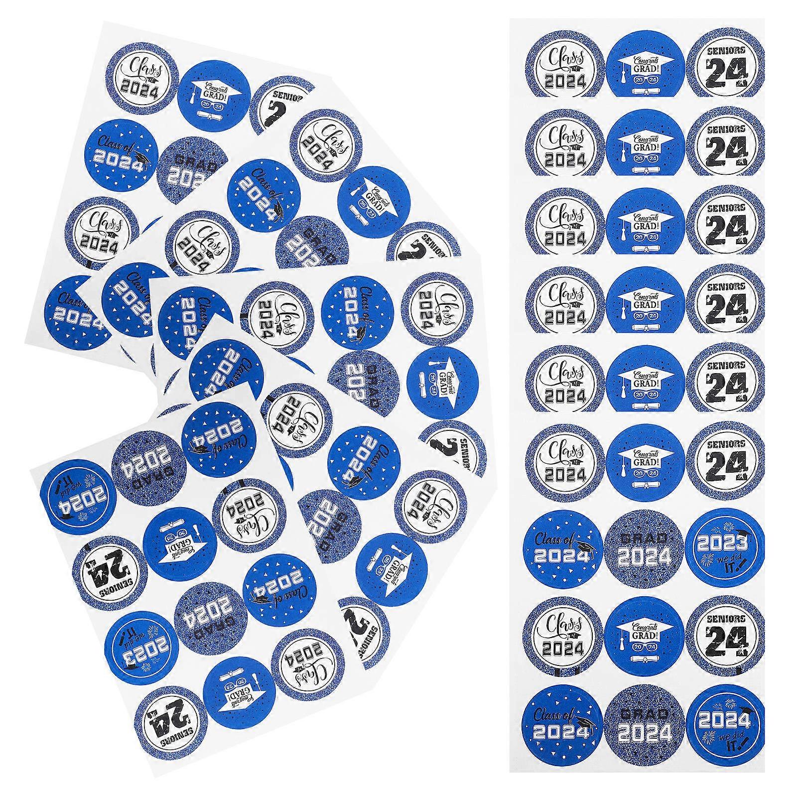 Sticker Sheets Graduation Stickers For Envelope Seals Decor Copper Plated Paper 10 Sheets 12 Labels Per Sheet