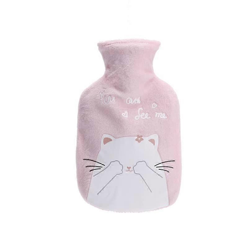 Hot Water Bottle 350ml Plush Cartoon Unicorn Cat Rabbit Flamingo Hand Warmer Soft Warm Heat Accessories