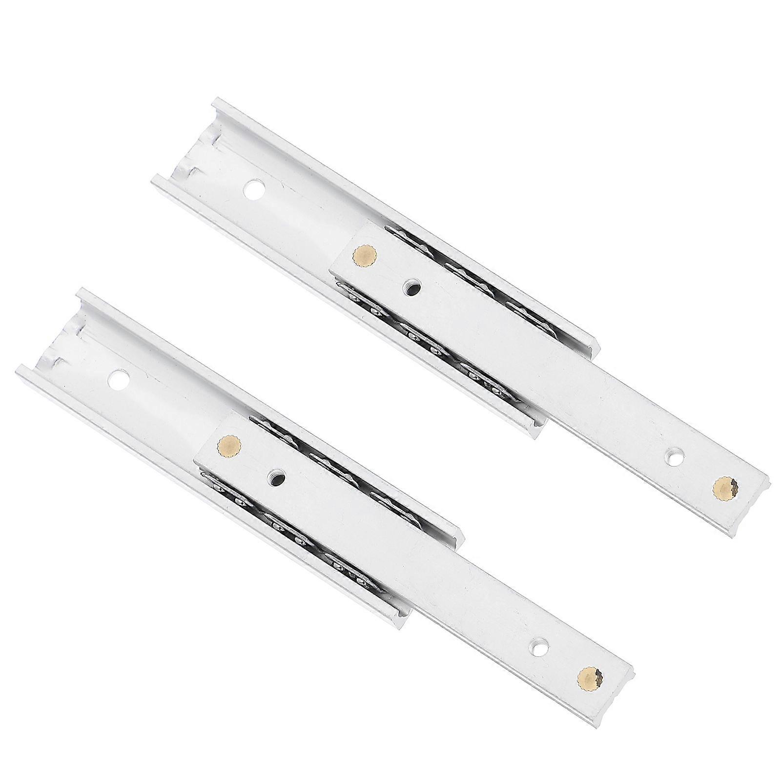 Συρτάρι Hardware Slide Heavy Duty Miniature Έπιπλα Προμήθεια Ασήμι 3.9×0.6×0.2in Load-Bearing 2Pcs