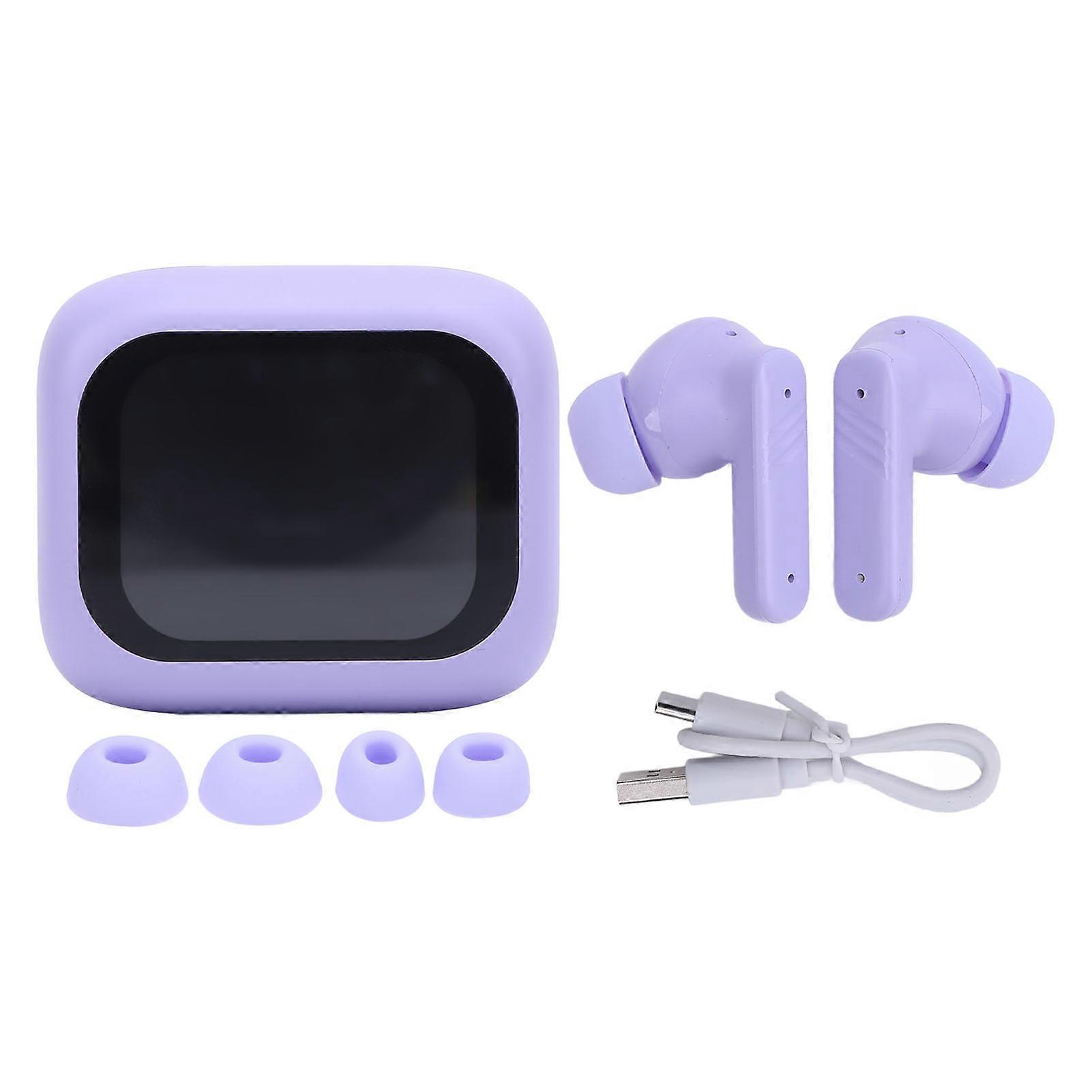 AI Language Translator Earbuds, 144 Languages, Bluetooth 5.4, Touch Control, Purple