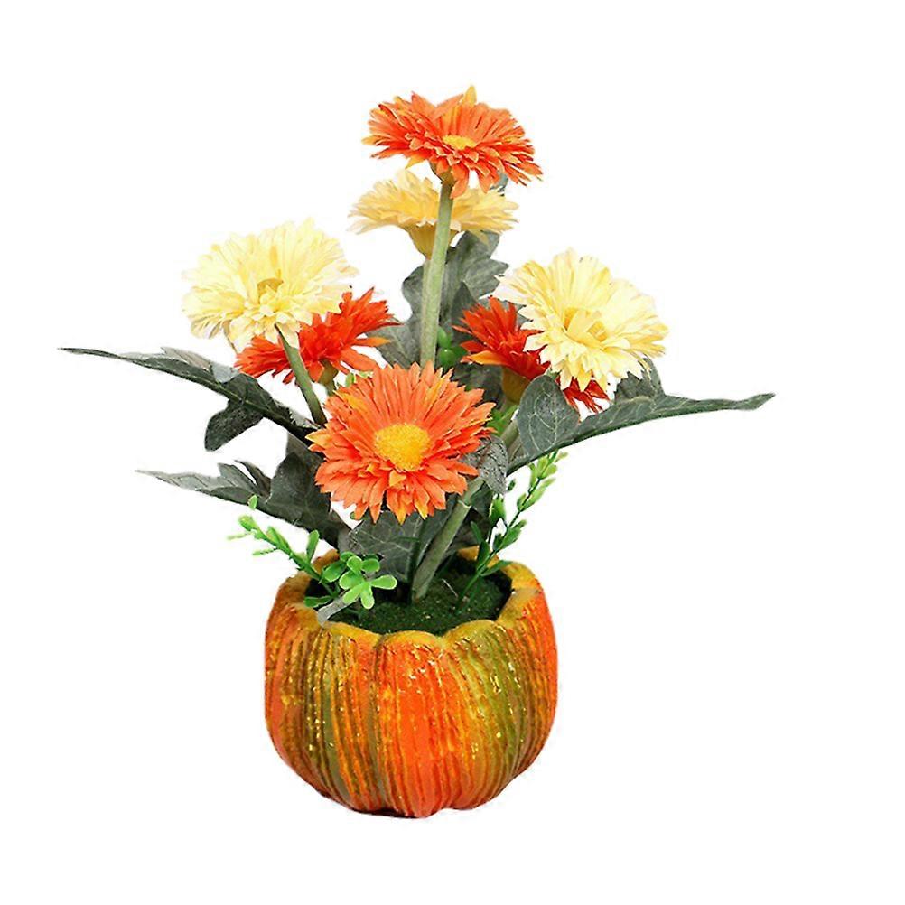 Artificial Bonsai Decor for Home Office with Plastic Craftsmanship 1Pc Orange