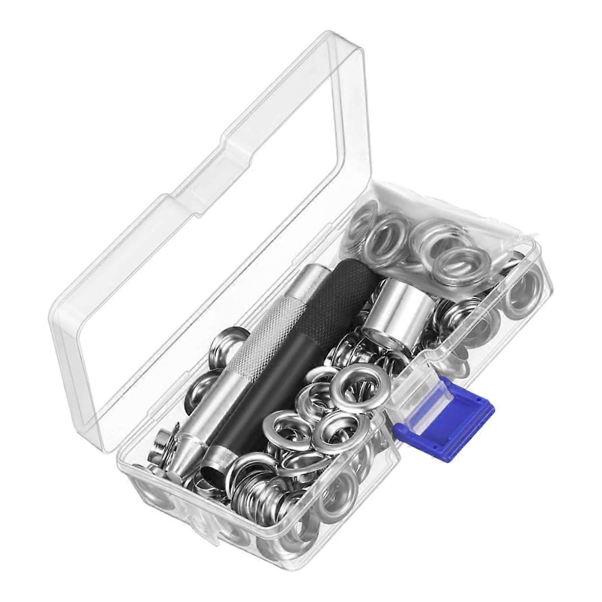 1Set Grommet Punch Tool Set with Durable Grommets for Tarps, Tents and Clothing, Precise Inner Diameter and Sturdy Accessories