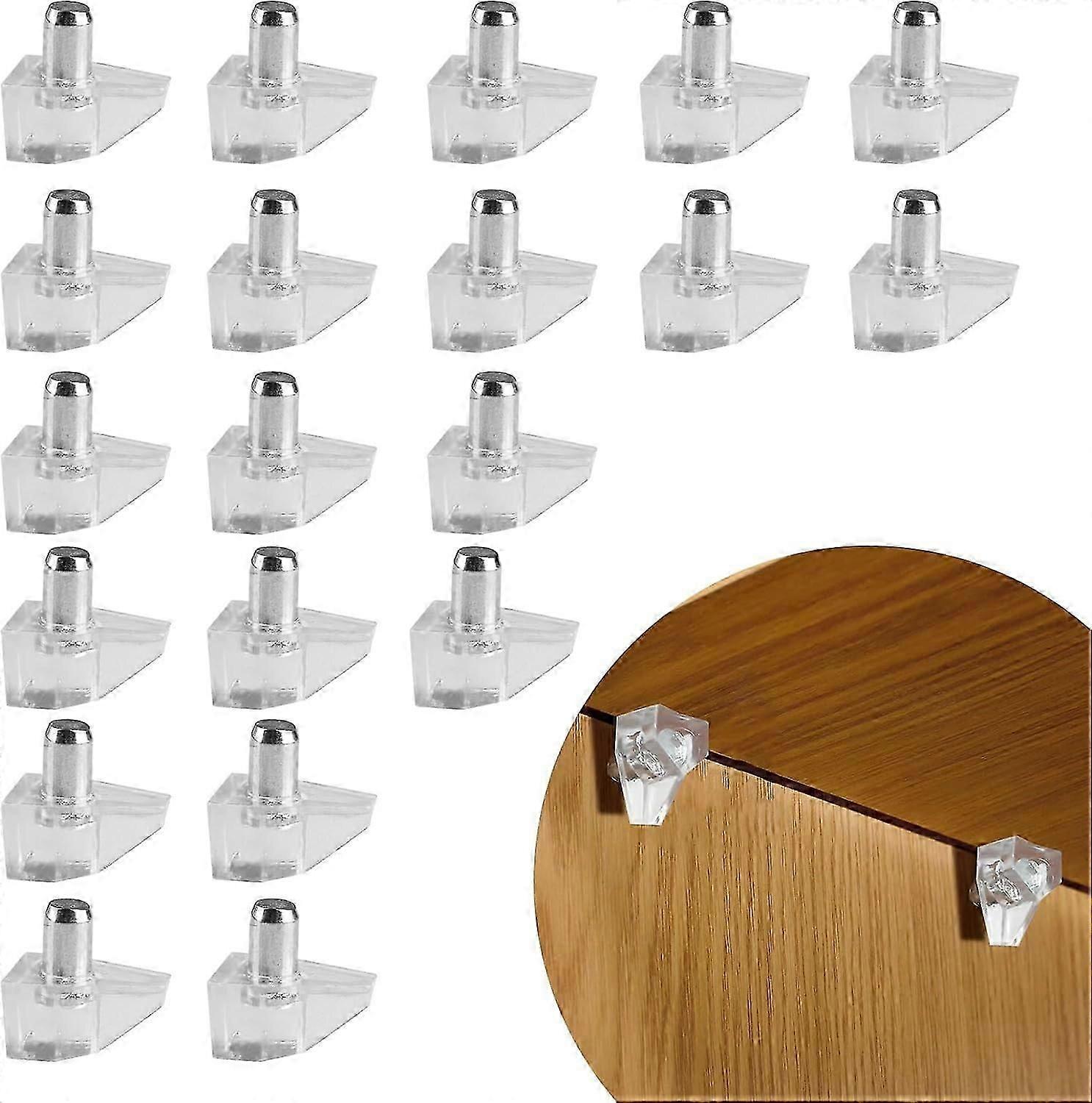 5mm Shelf Support Peg,Clear Support Cabinet Shelf Pegs,Plastic Replacement Shelf Supports Studs(20 Pieces)
