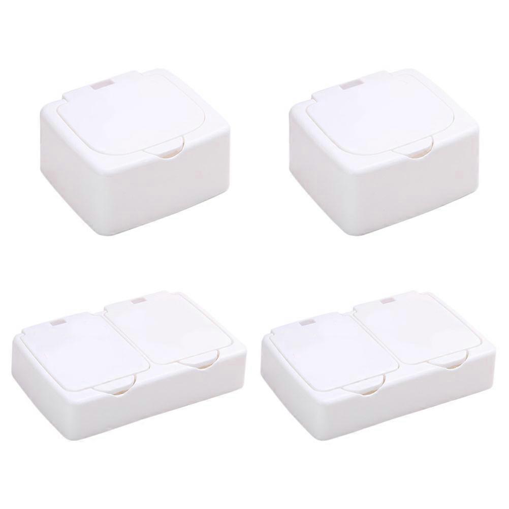 4pcs Simple Desktop Storage Box with Easy Press Lid for Jewelry, Stationery, and Small Accessories – Material, Compact Design for Dormitory or Office