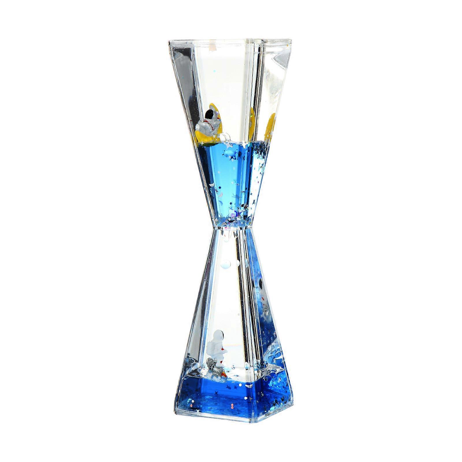 Hourglass Ornament for Room Decor Moon and Spaceship Style 1Pack