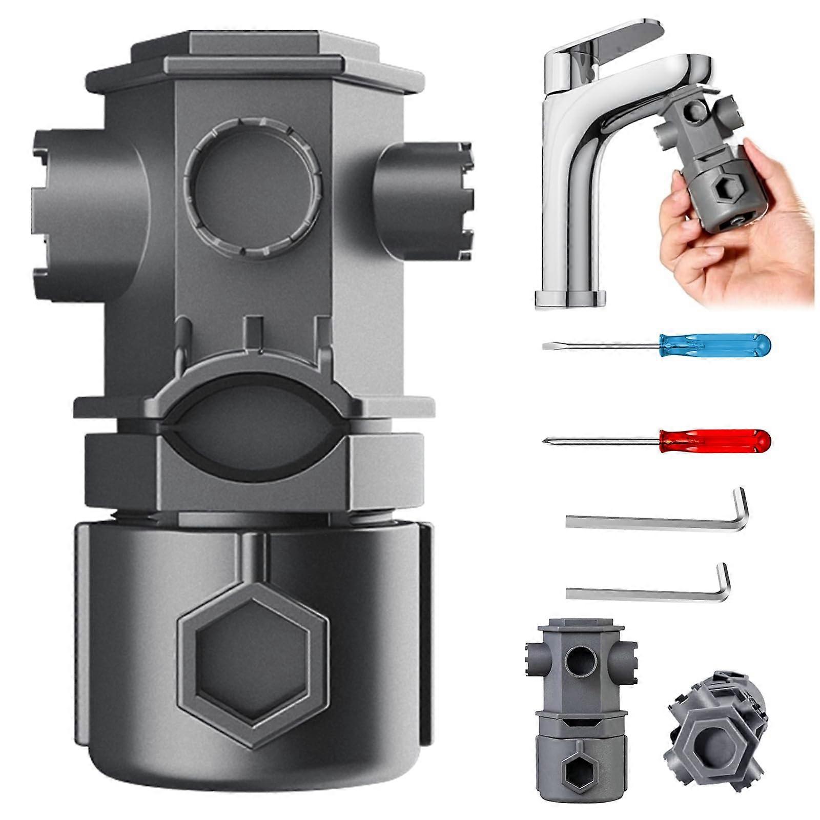 All-in-One Spanner Tool Set for Faucet, 16 in 1 Multifunction Wrench for Bathroom, Compatible with Various Faucet Styles