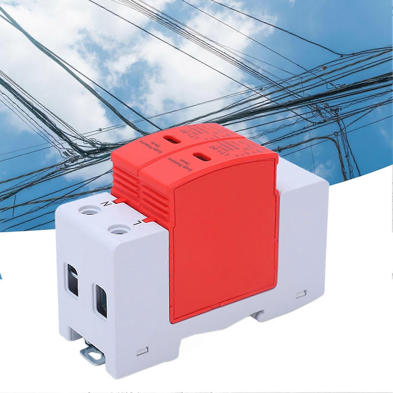 DC Surge Protector 2P 40KA إلى 80KA جهاز حماية مانع الجهد المنزلي AC 385V 