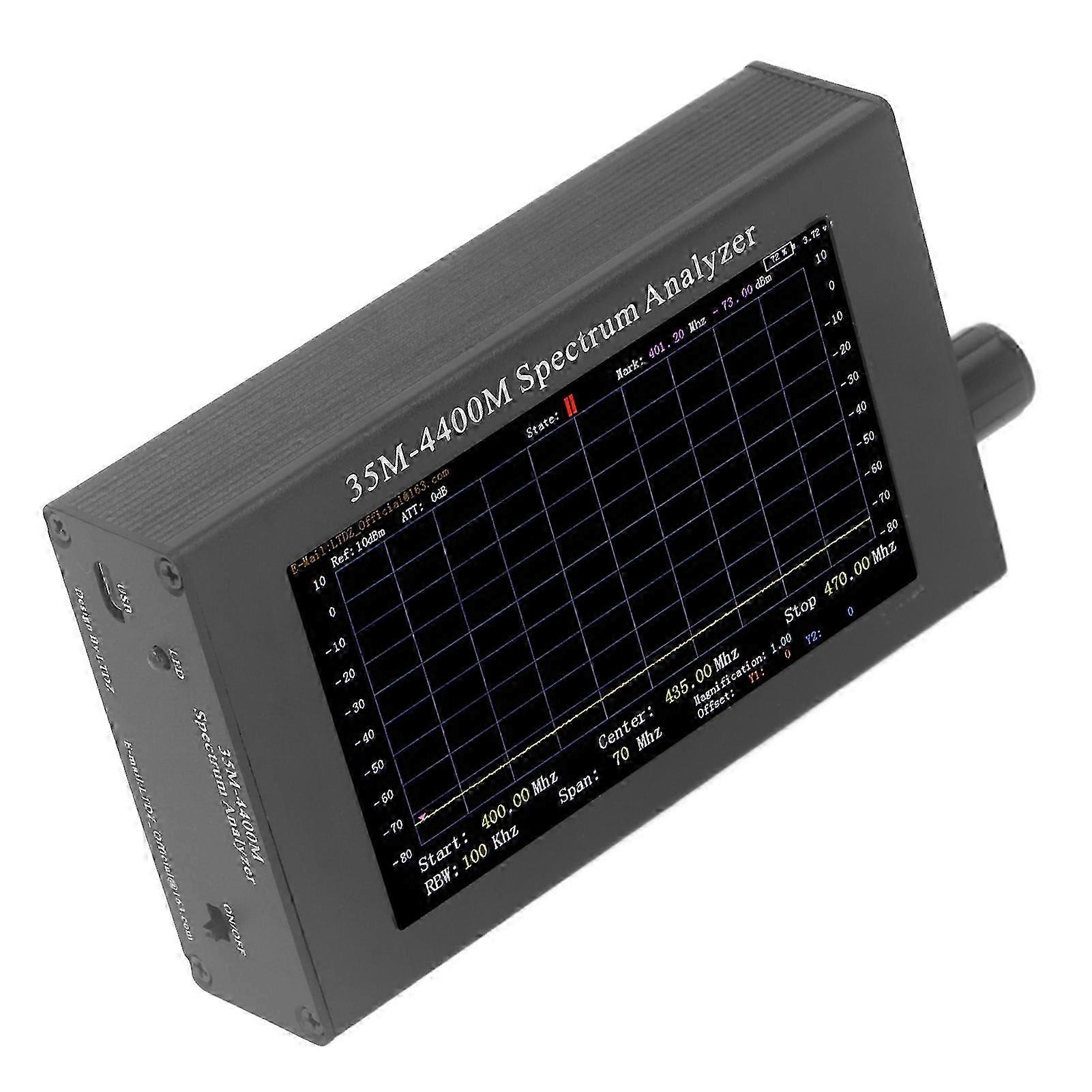 2025 Frequency Analyzer Handheld 35‑4400MHZ Tiny RF Domain Analysis with Tracking Source Module
