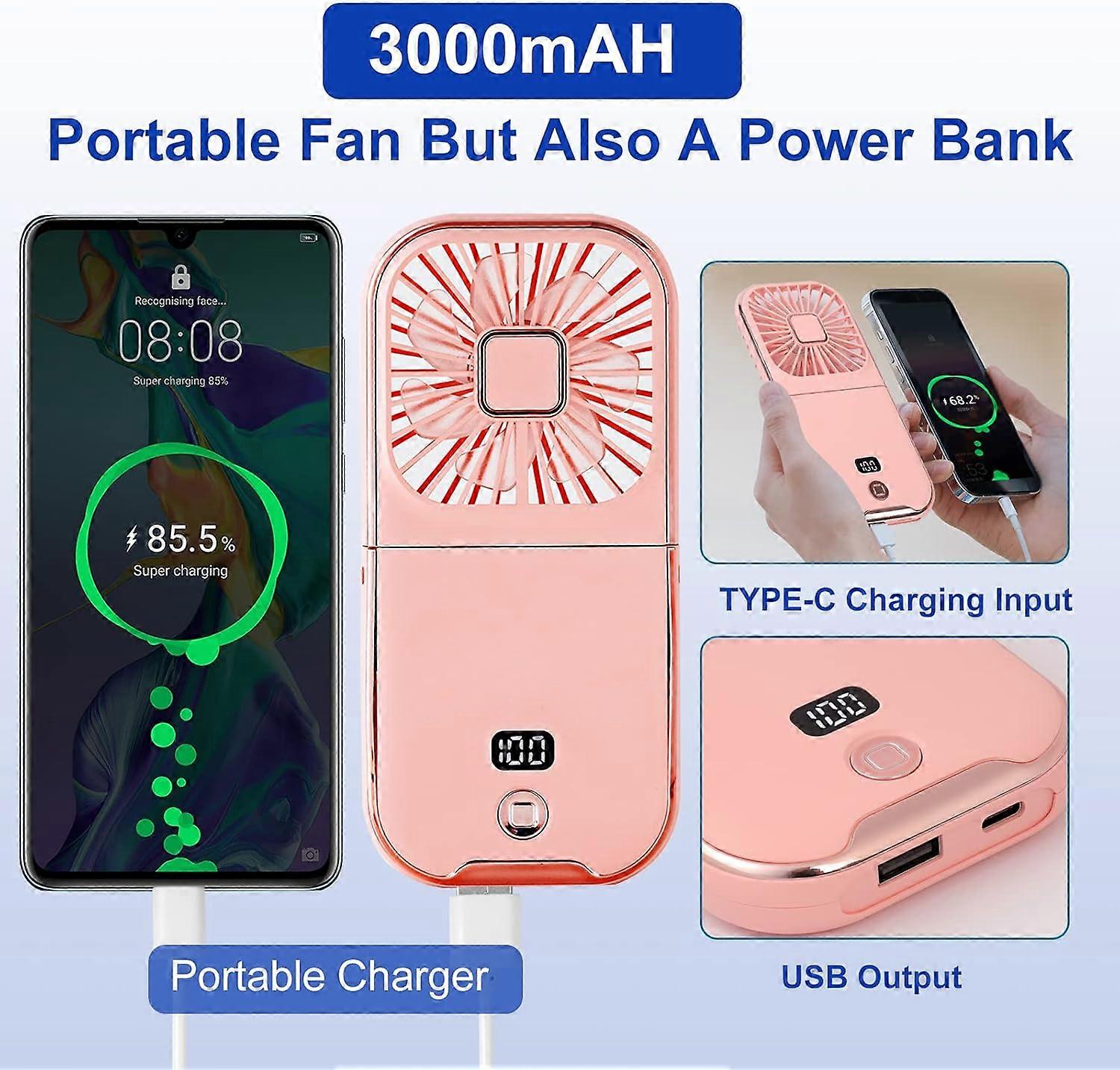 Portable digital display personal handheld fan Foldable, Mini