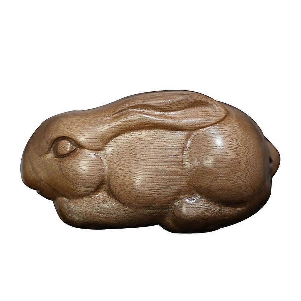 Delicate Carved Wooden Rabbit Figurine Home Decor Unique Craftsmanship for Animal Lovers and Zodiac Enthusiasts