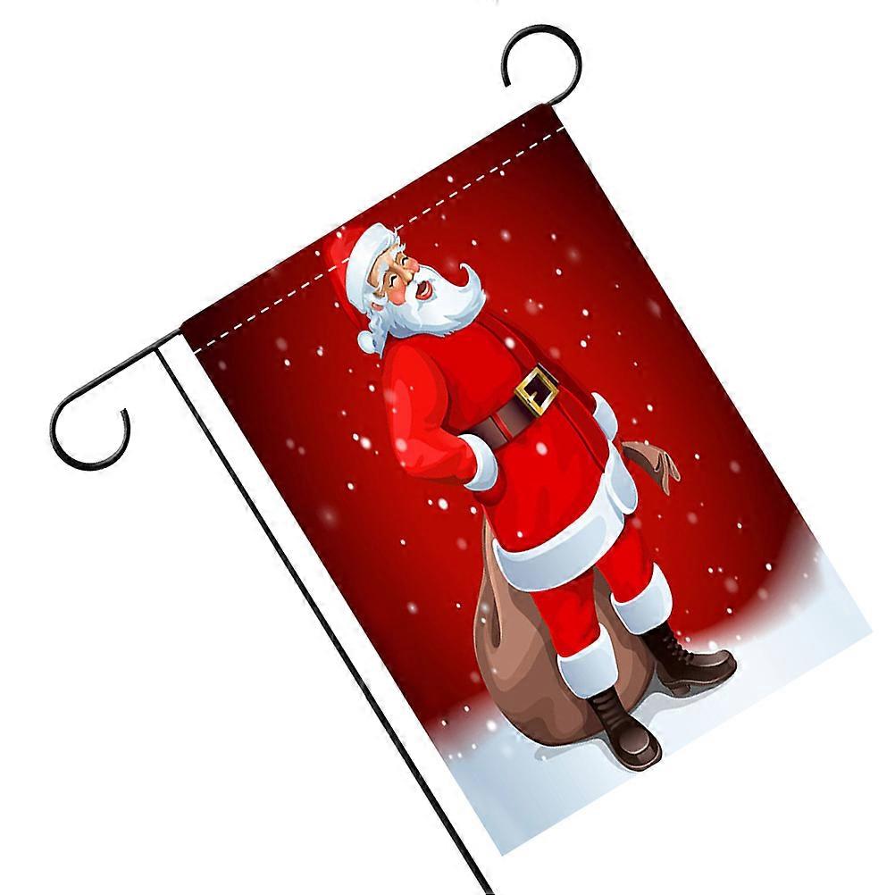 Festive Flags Christmas Hanging Flag Supplies Polyester Dark Red 30*45cm Outdoor Display Garden Decor 1Set